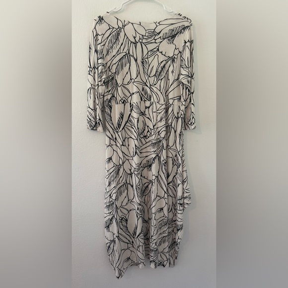 Bryn Walker Chelsea Jersey Knit Tulip Dress Floral Artsy Lagenlook Stretch Small - Picture 2 of 13